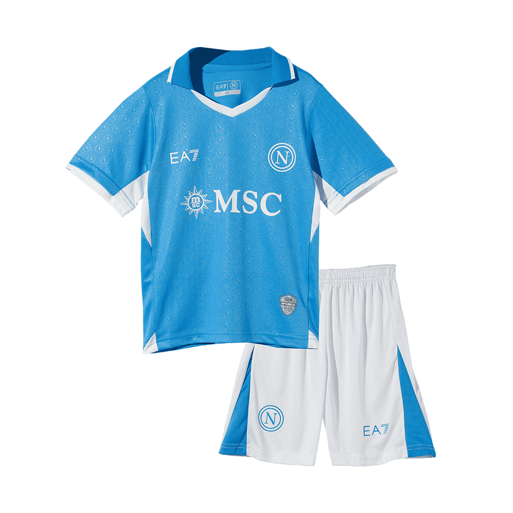 Camiseta de fútbol local del Napoli 2024/25 para niños (camiseta y pantalón corto)