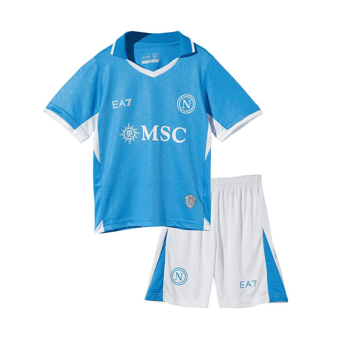Camiseta de fútbol local del Napoli 2024/25 para niños (camiseta y pantalón corto)