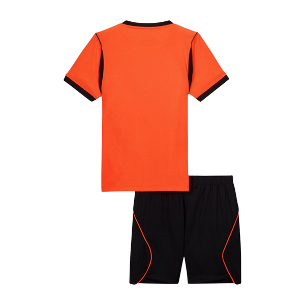 Kids Netherlands Home Soccer Jersey Kit(Jersey+Shorts) World Cup 2026 Orange