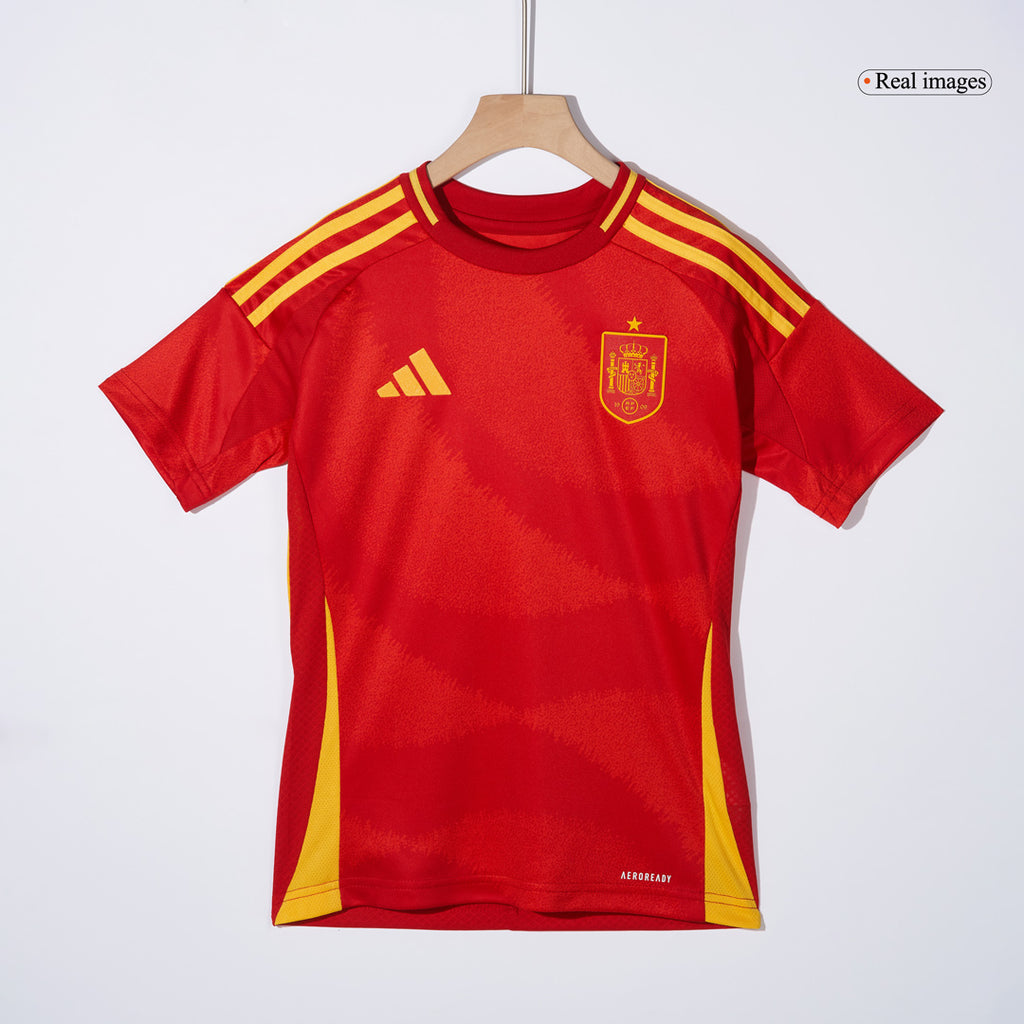 Camiseta local de España para la Eurocopa 2024 para niños (camiseta, pantalón corto y medias)