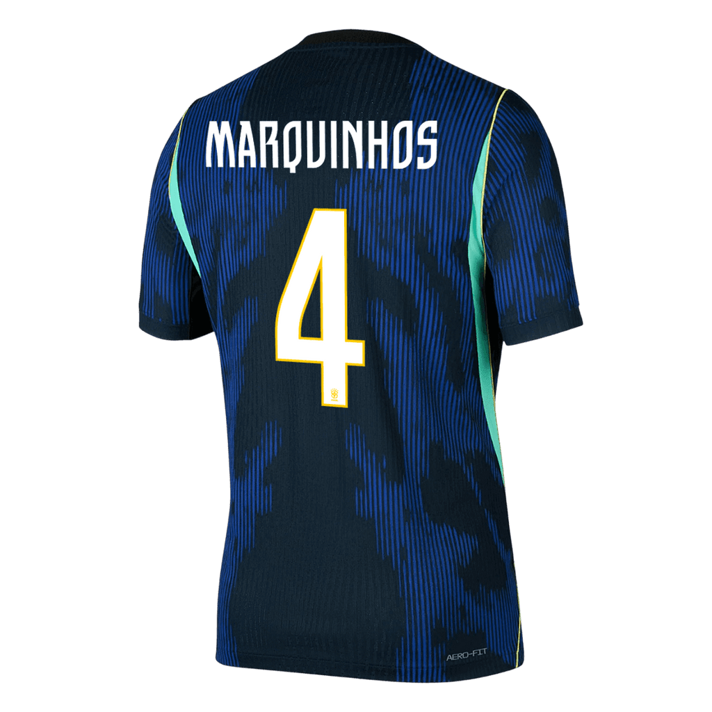 MARQUINHOS #4 Player Version Brazil Away Soccer Jersey World Cup 2026 Navy