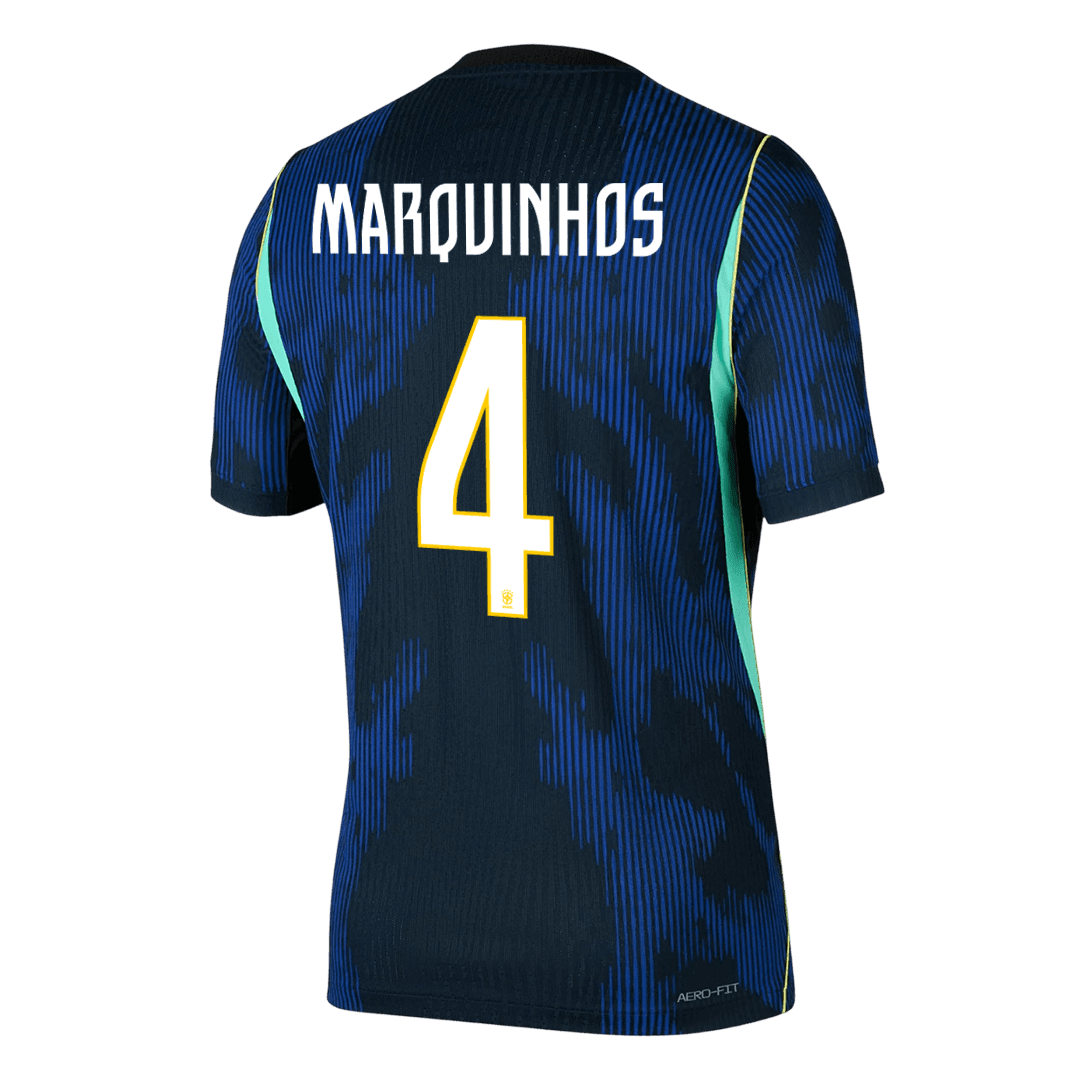 MARQUINHOS #4 Player Version Brazil Away Soccer Jersey World Cup 2026 Navy