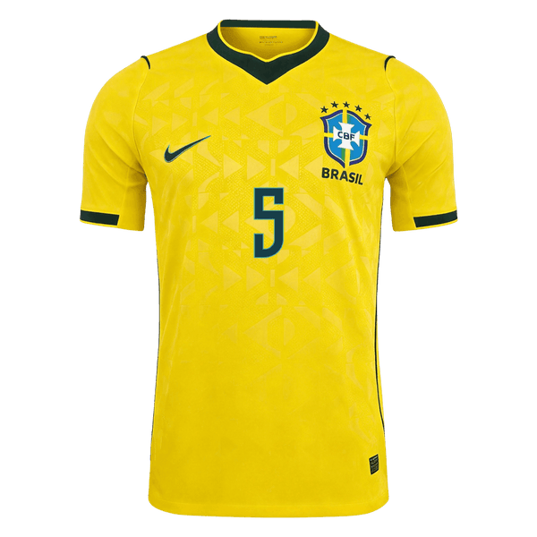 CASEMIRO #5 Player Version Brazil Home Soccer Jersey World Cup 2026 Yellow