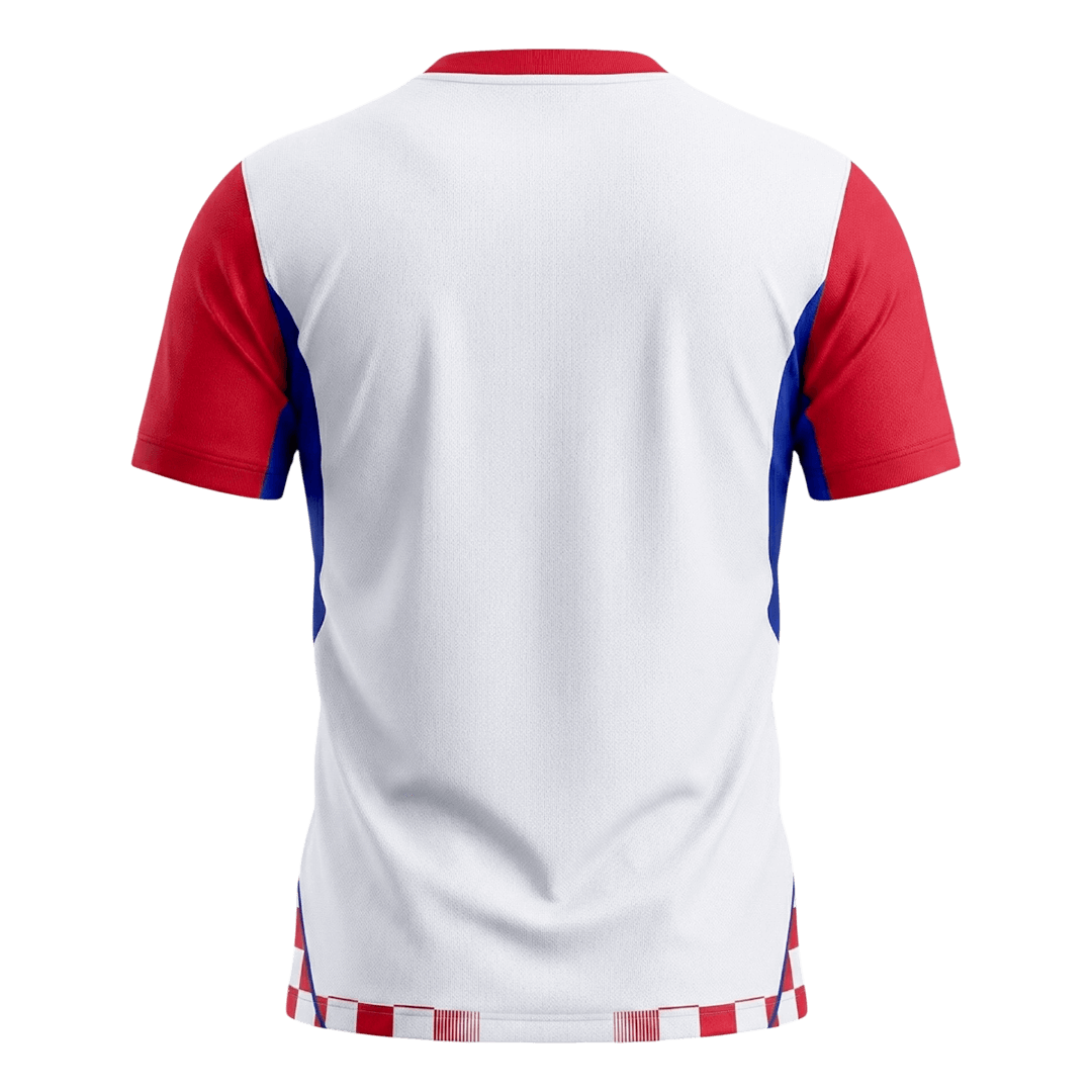 Maillot domicile de la Croatie pour la Coupe du Monde 2026, rouge et blanc