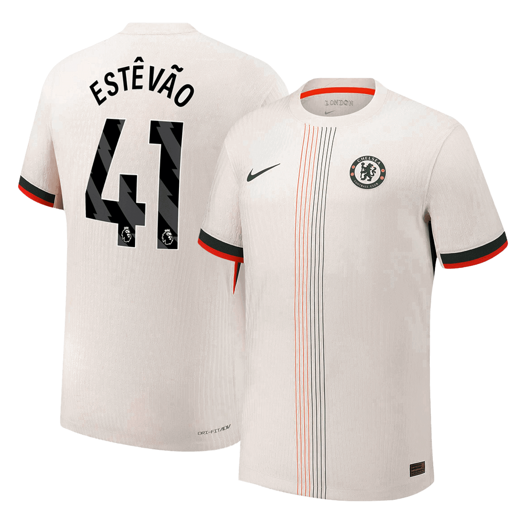ESTÊVÃO #41 Authentic Chelsea Away Soccer Jersey 2025/26 White - Football Shirt | SmartJerseys | Official Quality
