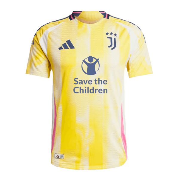 Juventus Away Soccer Jersey Authentic 2024/25- Save The Children Sponsor - Football Shirt | SmartJerseys | Official Quality