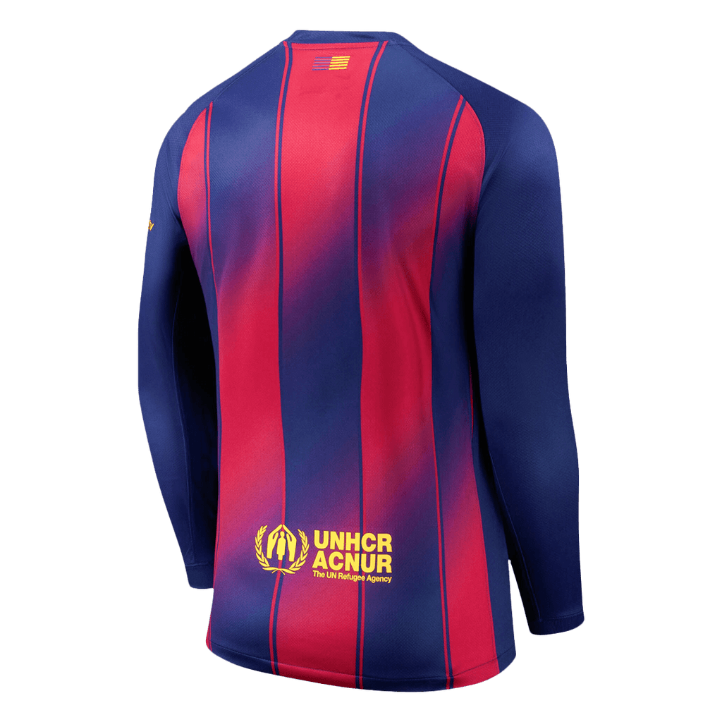 Barcelona Long Sleeve Home Soccer Jersey 2025/26
