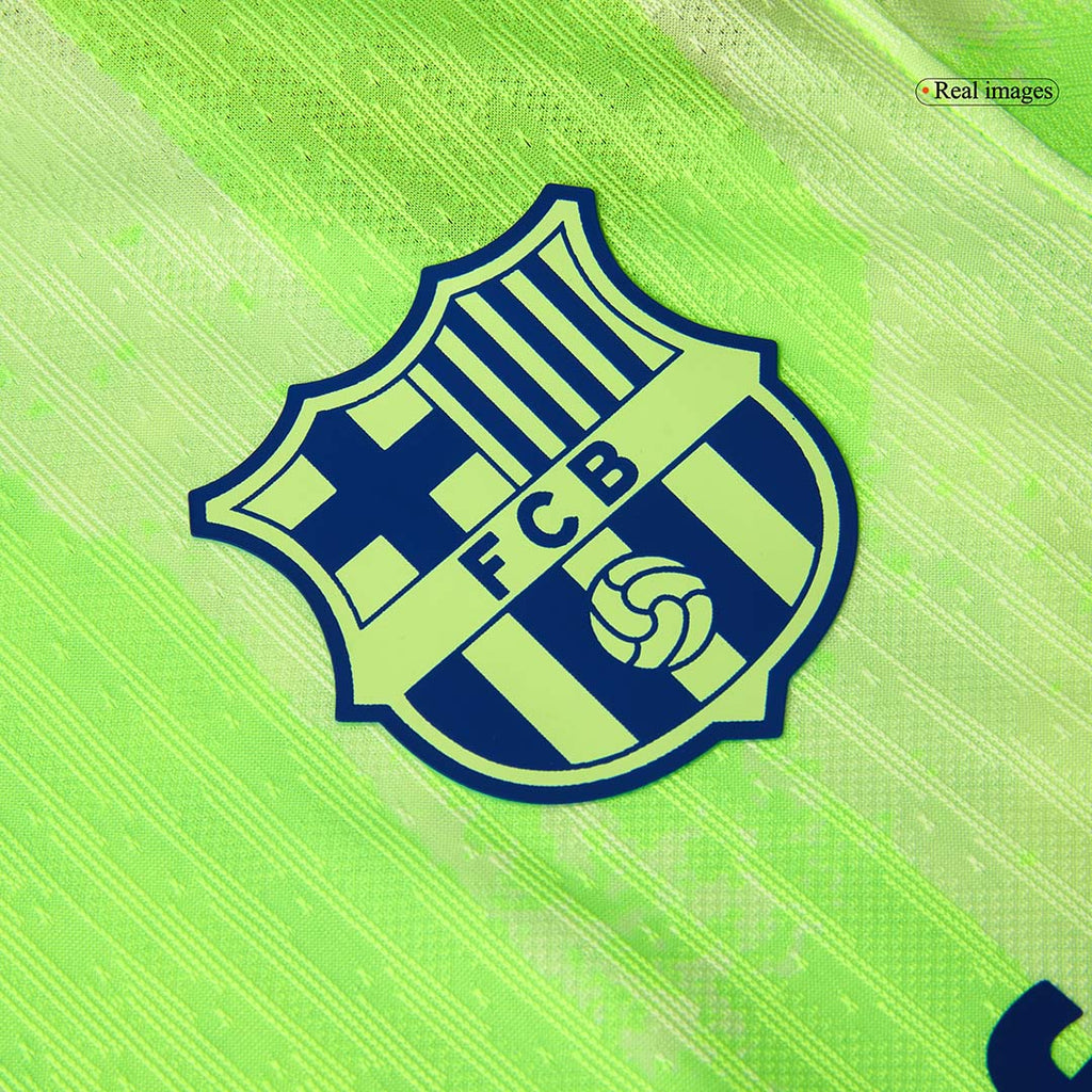 Camiseta de fútbol visitante del Barcelona F.DE JONG #21, auténtica, 2024/25 - UCL (logotipo de Spotify sin texto)