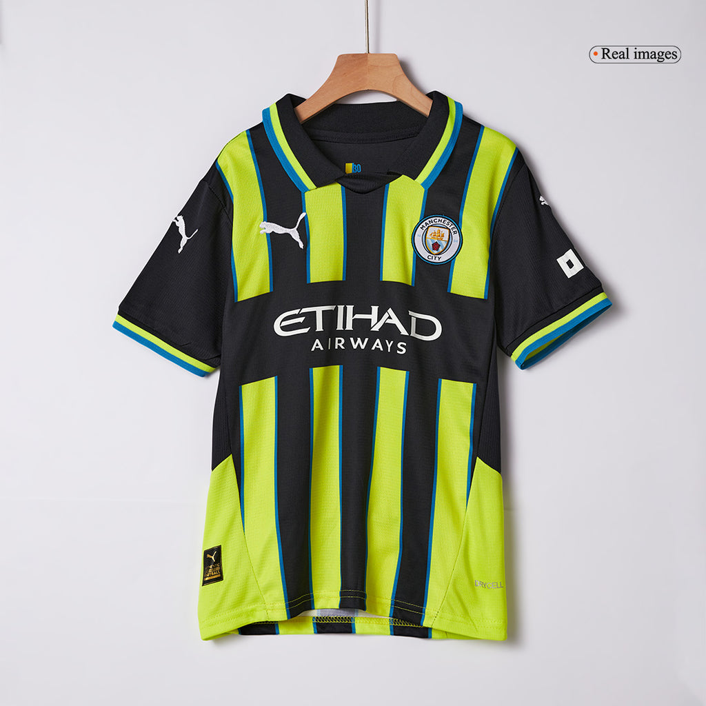 Manchester City Away Soccer Jersey Kit 2024/25 Kids(Jersey+Shorts)