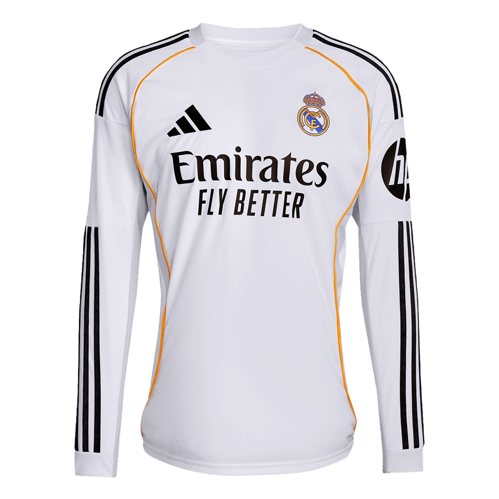 Real Madrid Long Sleeve Home Soccer Jersey 2025/26 - Football Shirt | SmartJerseys | Official Quality