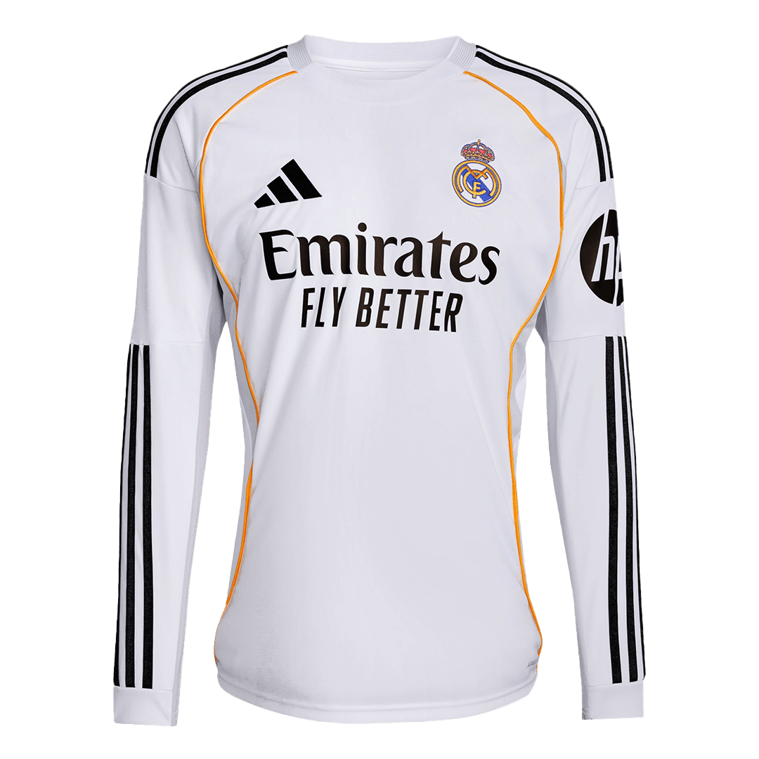 Real Madrid Long Sleeve Home Soccer Jersey 2025/26 - Football Shirt | SmartJerseys | Official Quality