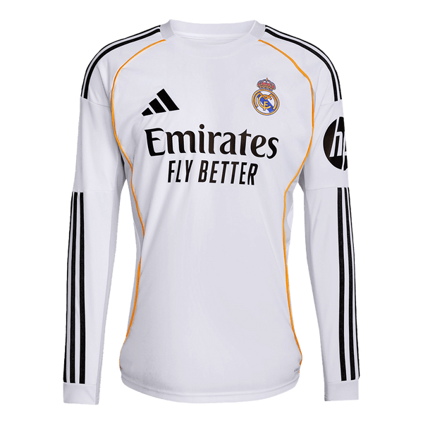 Real Madrid Long Sleeve Home Soccer Jersey 2025/26 - Football Shirt | SmartJerseys | Official Quality