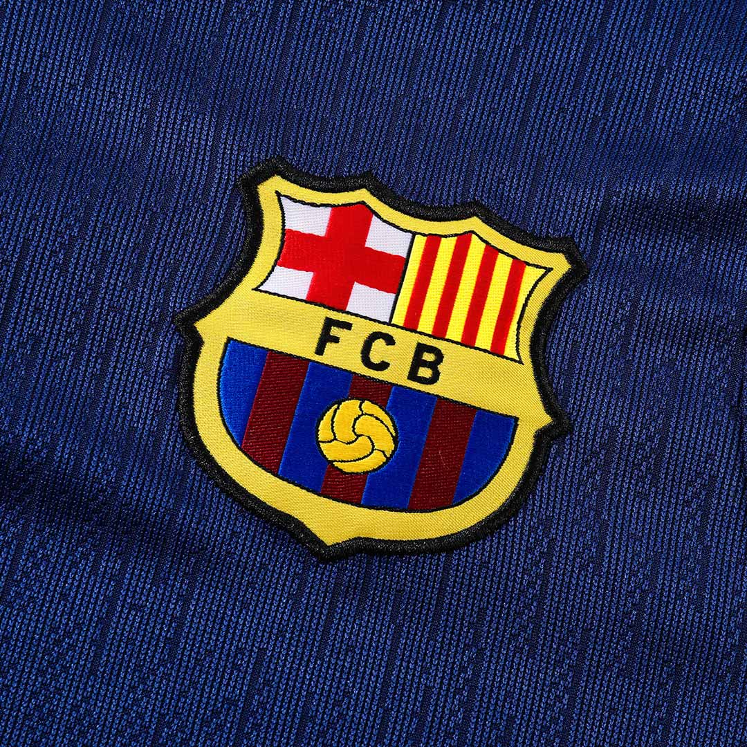 Conjunto de sudadera con cremallera del Barcelona para niños (camiseta y pantalón) 25/26 Azul Marino