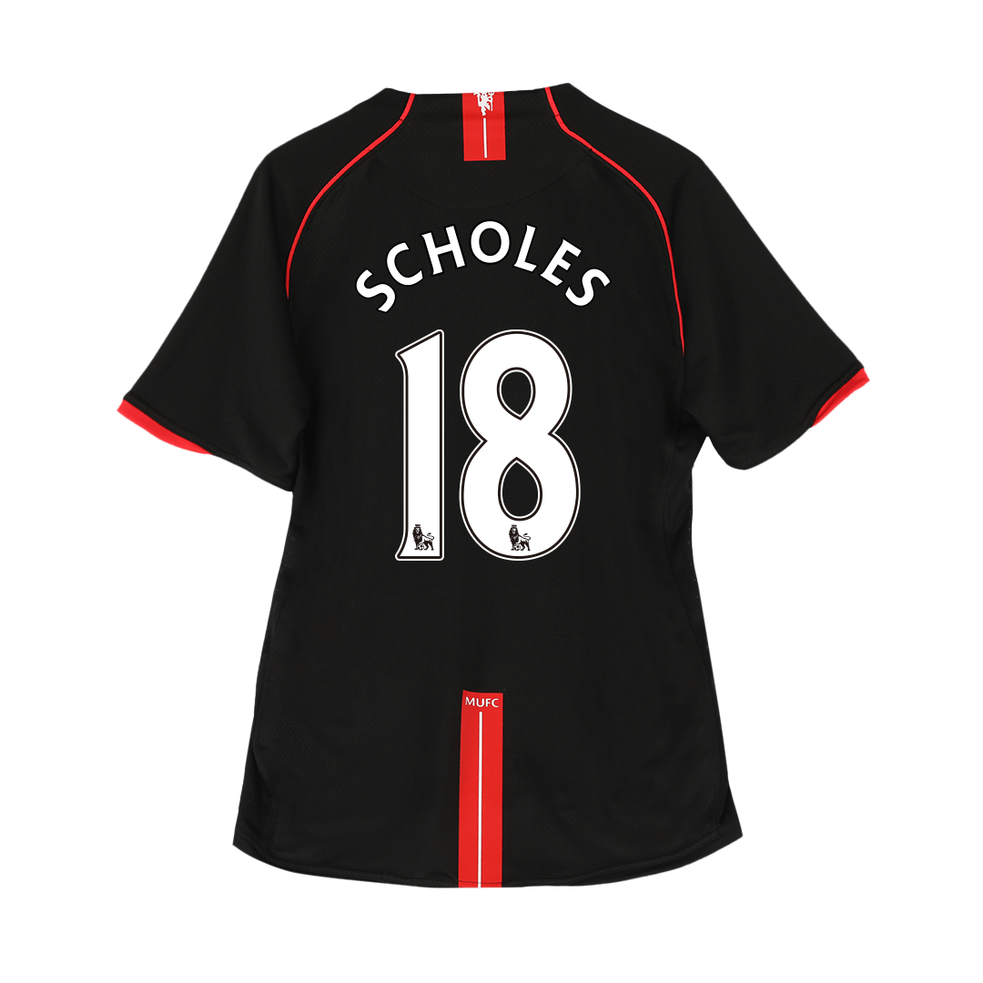 Manchester United SCHOLES #18 Away Soccer Jersey Retro 2007/08 - Football Shirt | SmartJerseys | Official Quality