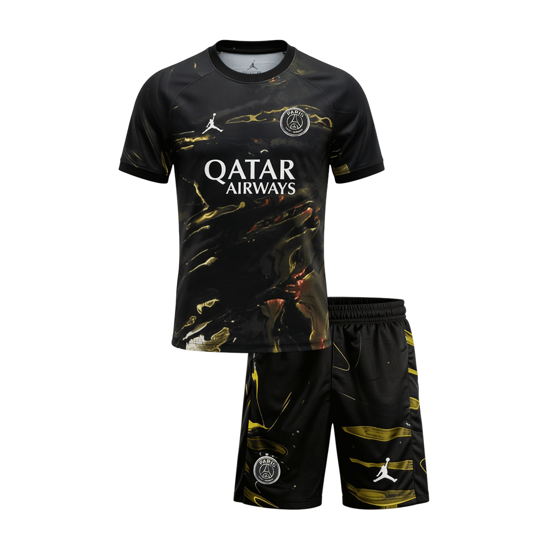 Kid's PSG Jordan Night Edition Soccer Jersey Kit(Jersey+Shorts) 2025/26 Black