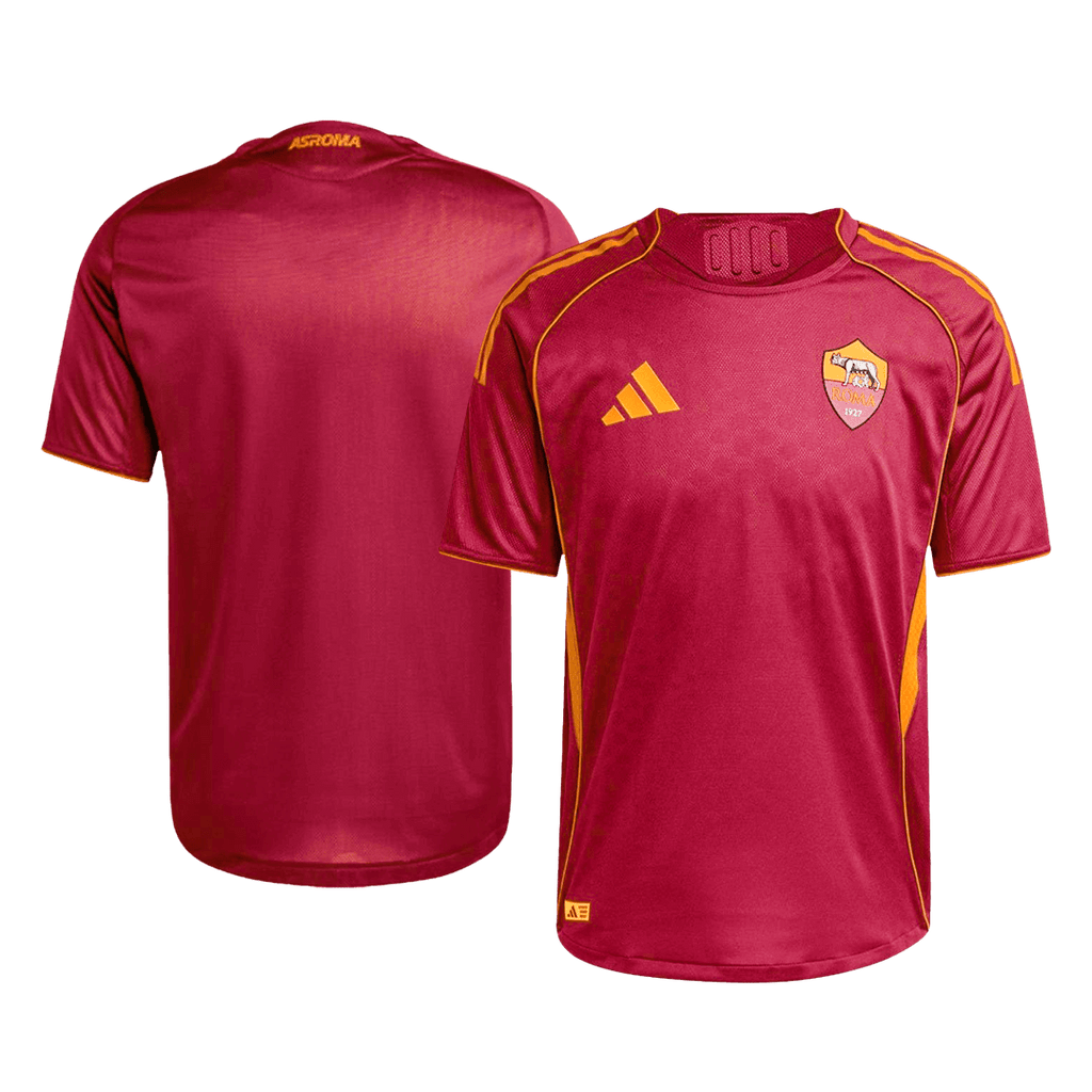 Camiseta de fútbol local de la Roma 25/26 auténtica, roja