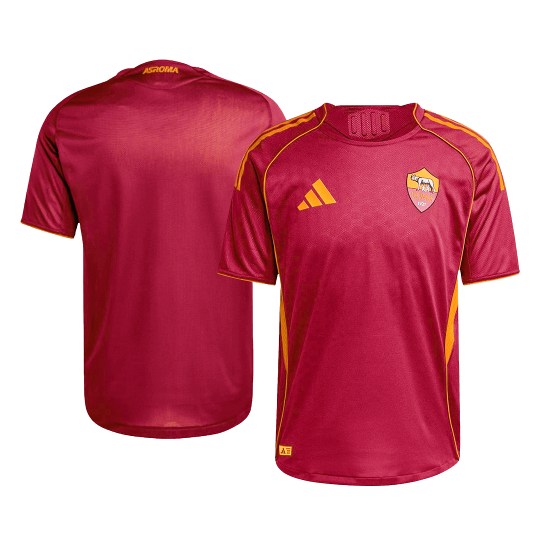 Camiseta de fútbol local de la Roma 25/26 auténtica, roja