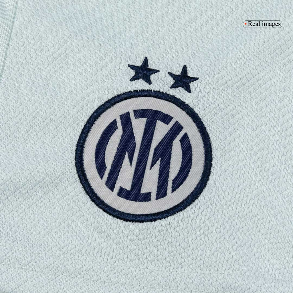 Camiseta de fútbol visitante del Inter de Milán para niño (camiseta y pantalón corto) 2025/26, color blanco