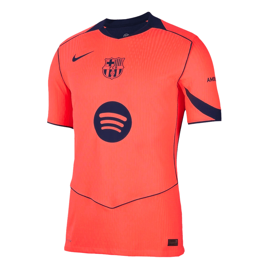 Camiseta de fútbol GAVI #6 Auténtica del Barcelona, ​​tercera equipación de visitante, naranja 25/26 - UCL