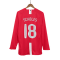 Manchester United SCHOLES #18 Home Soccer Jersey Retro 2007/08 - Long Sleeve (UCL Final) - Football Shirt | SmartJerseys | Official Quality
