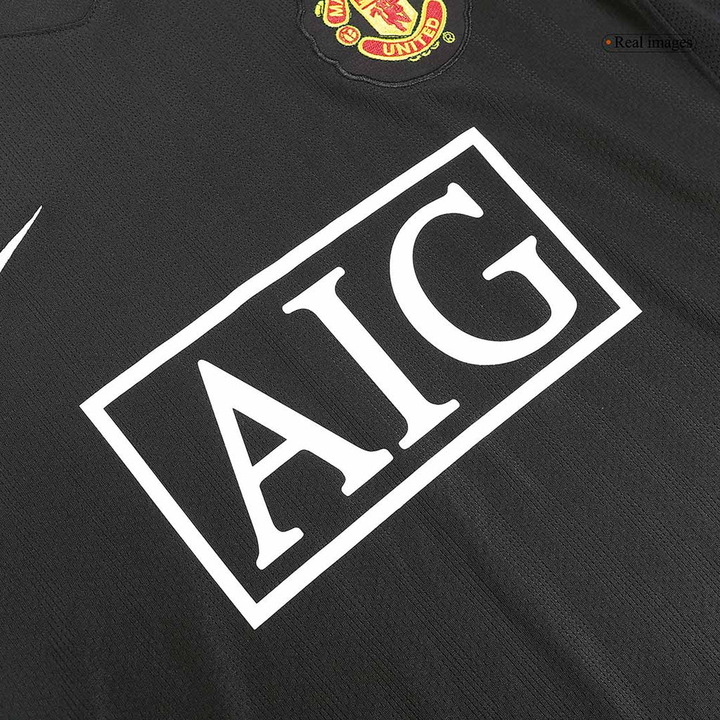 Manchester United SCHOLES #18 Away Soccer Jersey Retro 2007/08 - Long Sleeve