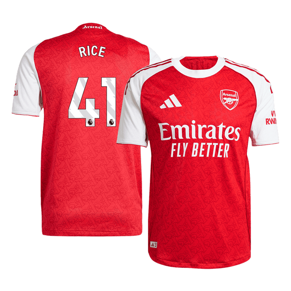 Arsenal RICE #41 Home Soccer Jersey Authentic 2025/26 - Football Shirt | SmartJerseys | Official Quality