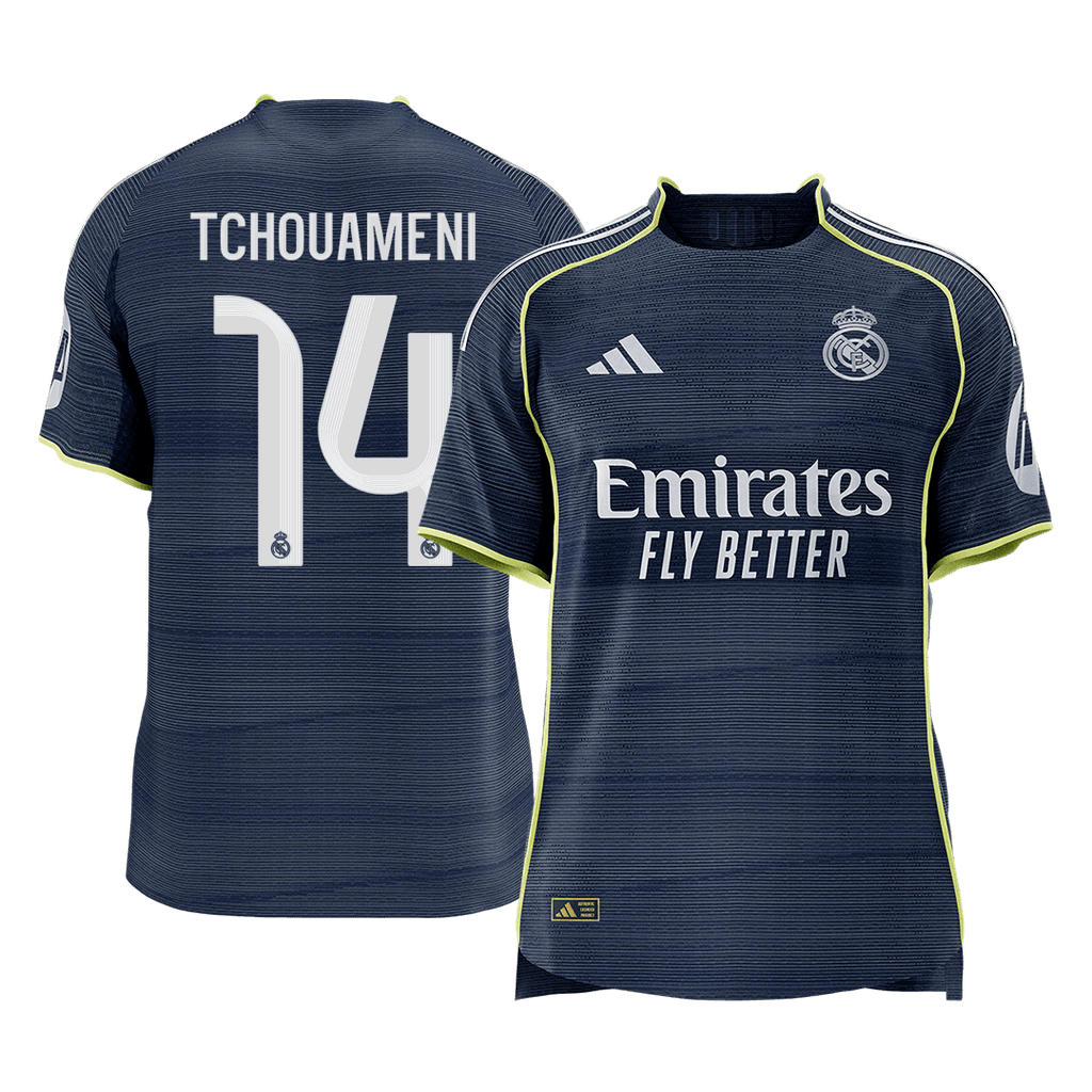 TCHOUAMENI #14 Authentic Real Madrid Away Soccer Jersey 2025/26 Navy - Football Shirt | SmartJerseys | Official Quality