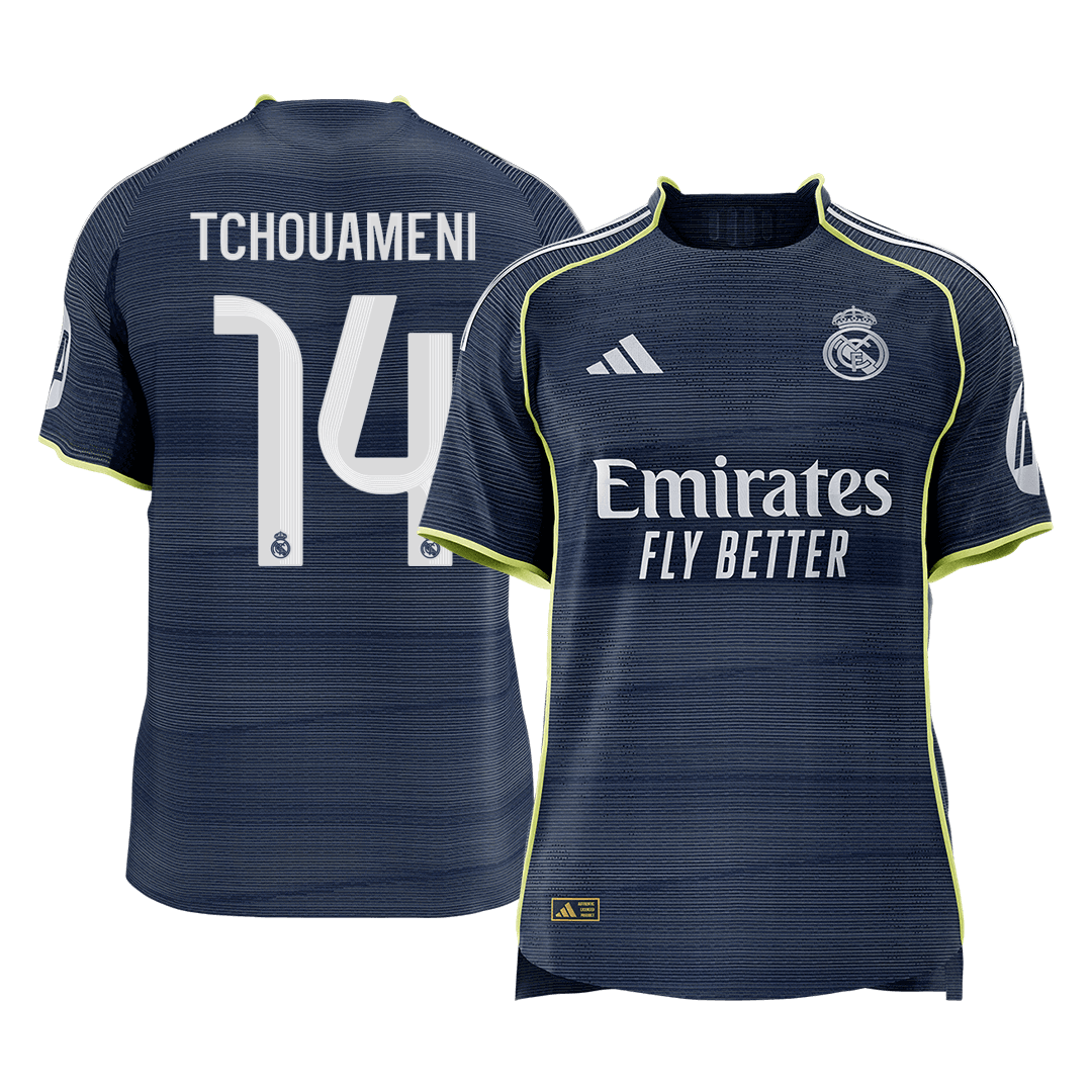 TCHOUAMENI #14 Authentic Real Madrid Away Soccer Jersey 2025/26 Navy - Football Shirt | SmartJerseys | Official Quality
