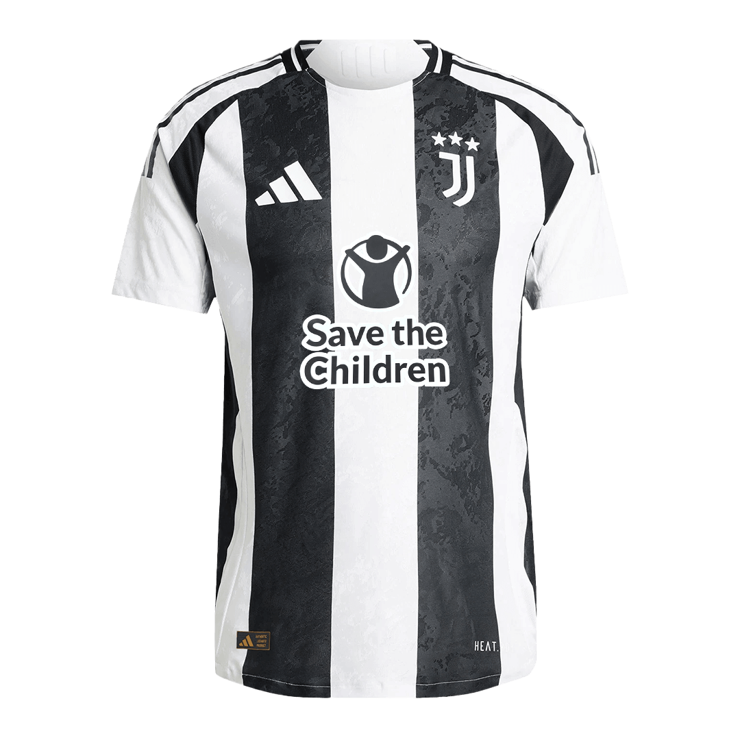 Juventus Home Soccer Jersey Authentic 2024/25- Save The Children Sponsor - Football Shirt | SmartJerseys | Official Quality