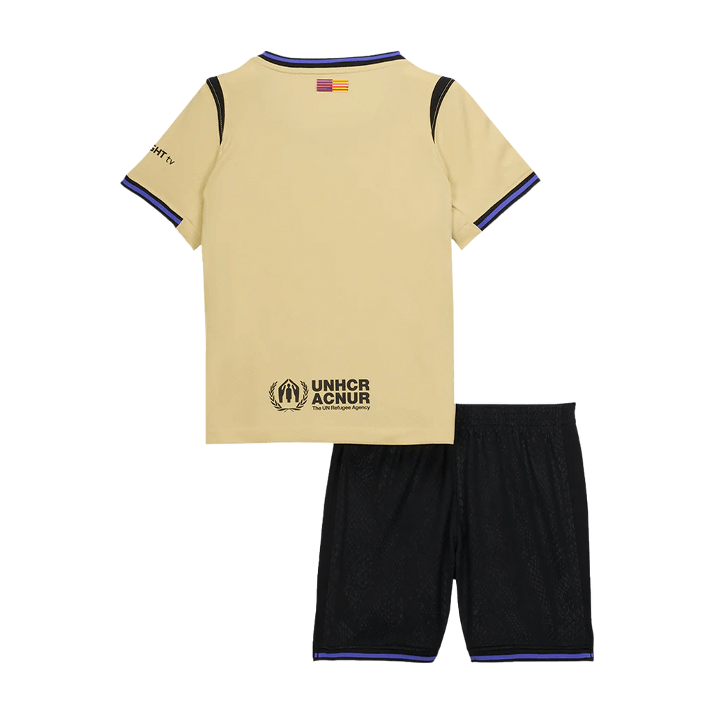 Camiseta de visitante del Barcelona para niño (camiseta y pantalón corto) 2025/26, amarilla