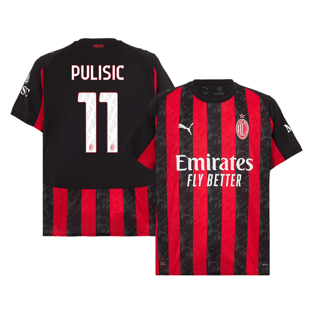PULISIC #11 AC Milan Home Soccer Jersey 2025/26 Red&Black - Football Shirt | SmartJerseys | Official Quality