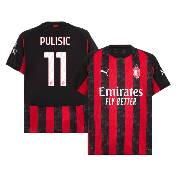 PULISIC #11 AC Milan Home Soccer Jersey 2025/26 Red&Black - Football Shirt | SmartJerseys | Official Quality