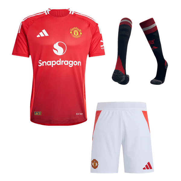 Manchester United Home Soccer Jersey Kit Authentic 2024/25 (Jersey+Shorts+Socks) - Football Shirt | SmartJerseys | Official Quality