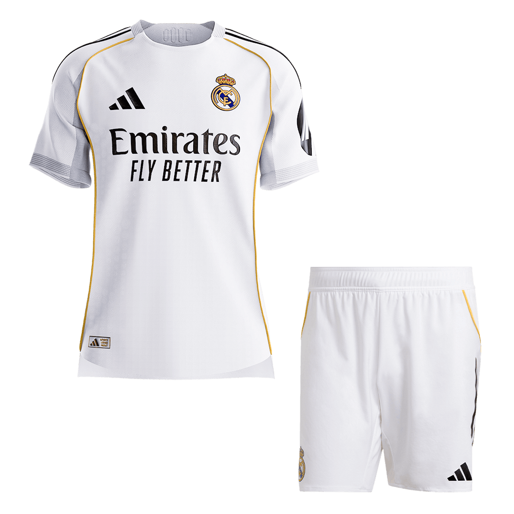 Real Madrid Home Soccer Jersey Kit Authentic 2025/26 (Jersey+Shorts) - Football Shirt | SmartJerseys | Official Quality