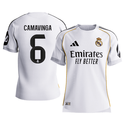 CAMAVINGA #6 Authentic Real Madrid Home Soccer Jersey 2025/26 White