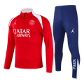Kid's PSG Zipper Sweatshirt Kit(Top+Pants) 25/26 Red - Football Shirt | SmartJerseys | Official Quality