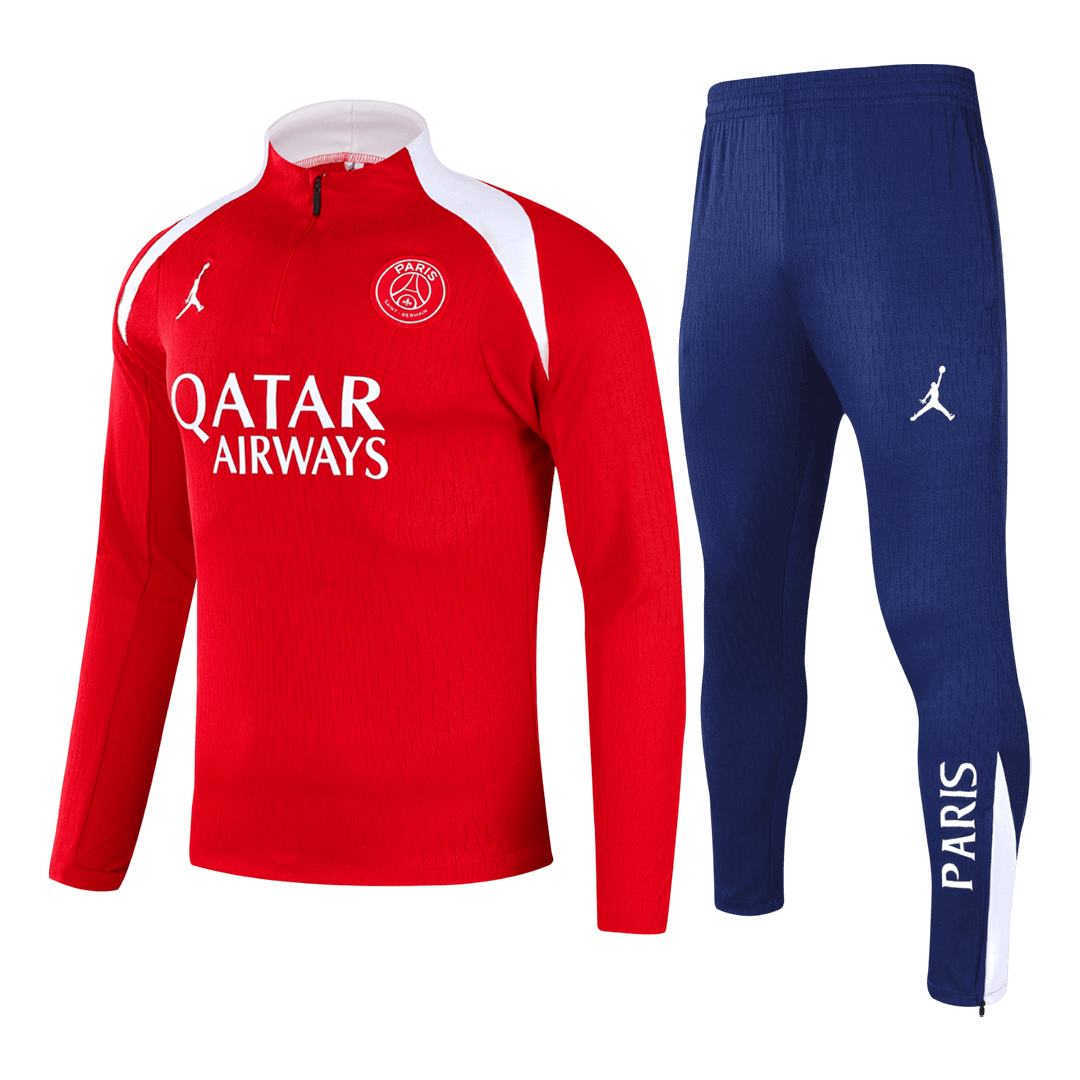 25/26 Kid's PSG Zipper Sweatshirt Kit(Top+Pants)  Red - Football Shirt | SmartJerseys | Official Quality