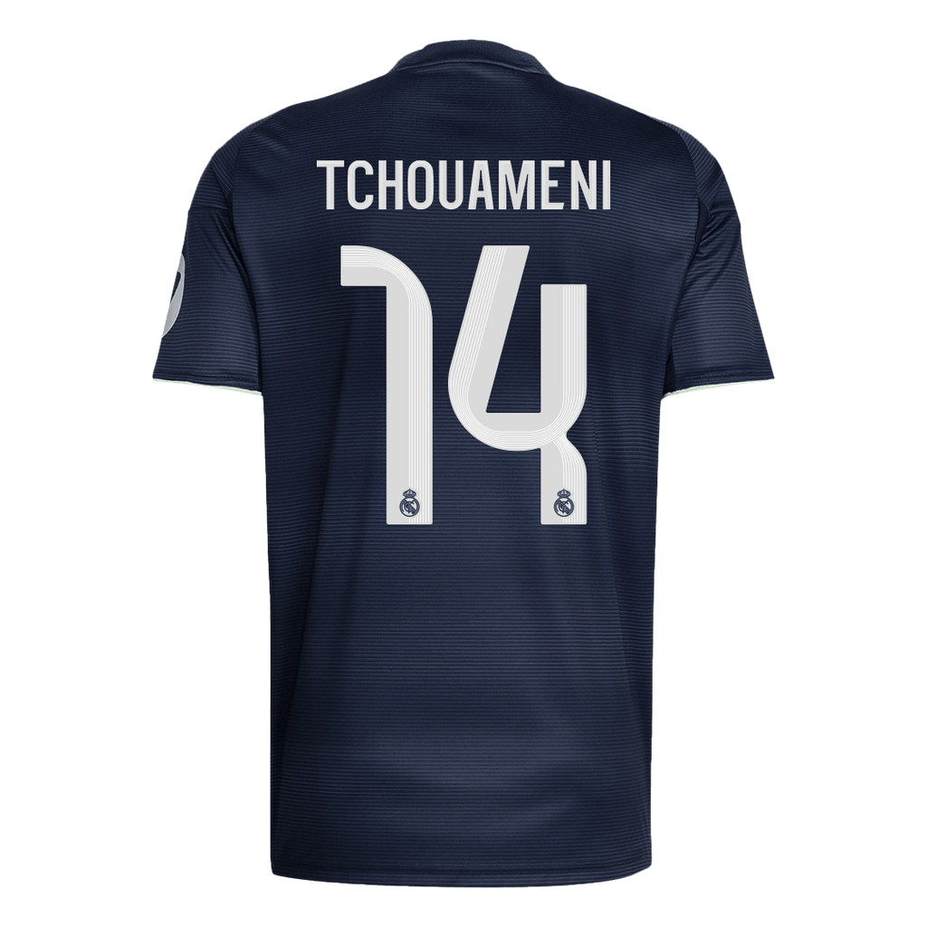 Camiseta de fútbol visitante del Real Madrid TCHOUAMENI #14 2025/26