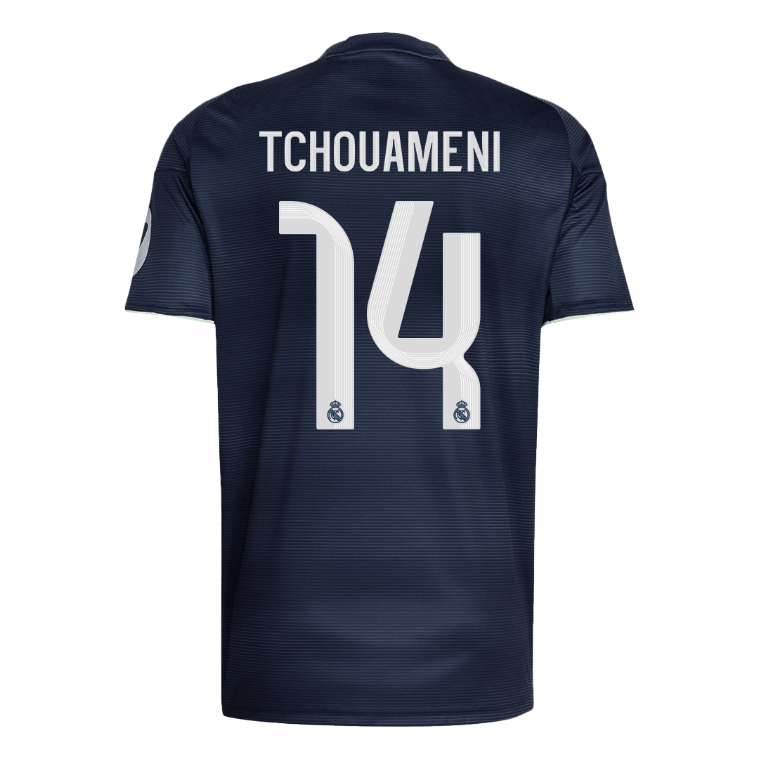 Camiseta de fútbol visitante del Real Madrid TCHOUAMENI #14 2025/26