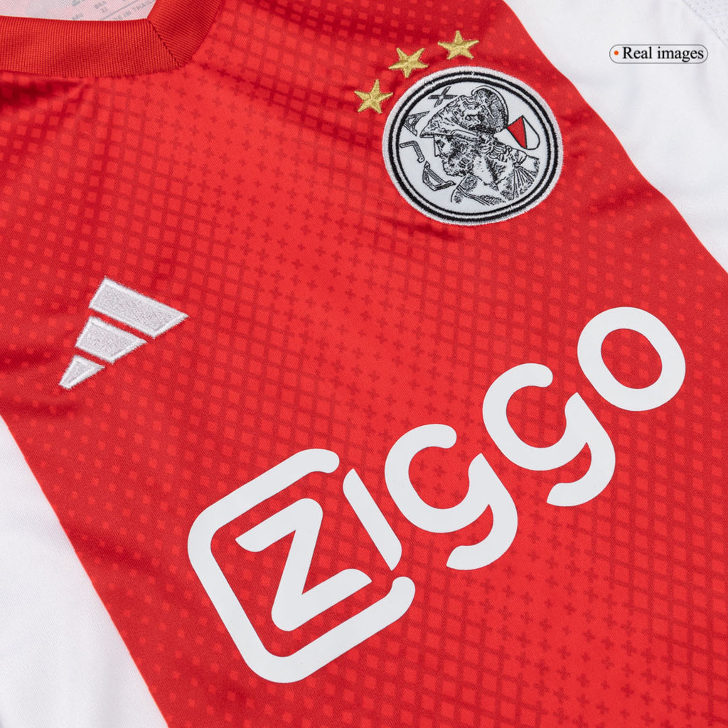 Ensemble de football domicile Ajax pour enfant (maillot + short) 25/26 Blanc et rouge