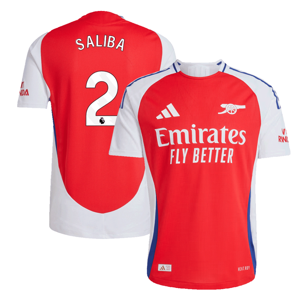 Arsenal SALIBA #2 Home Jersey Authentic 2024/25 - Football Shirt | SmartJerseys | Official Quality
