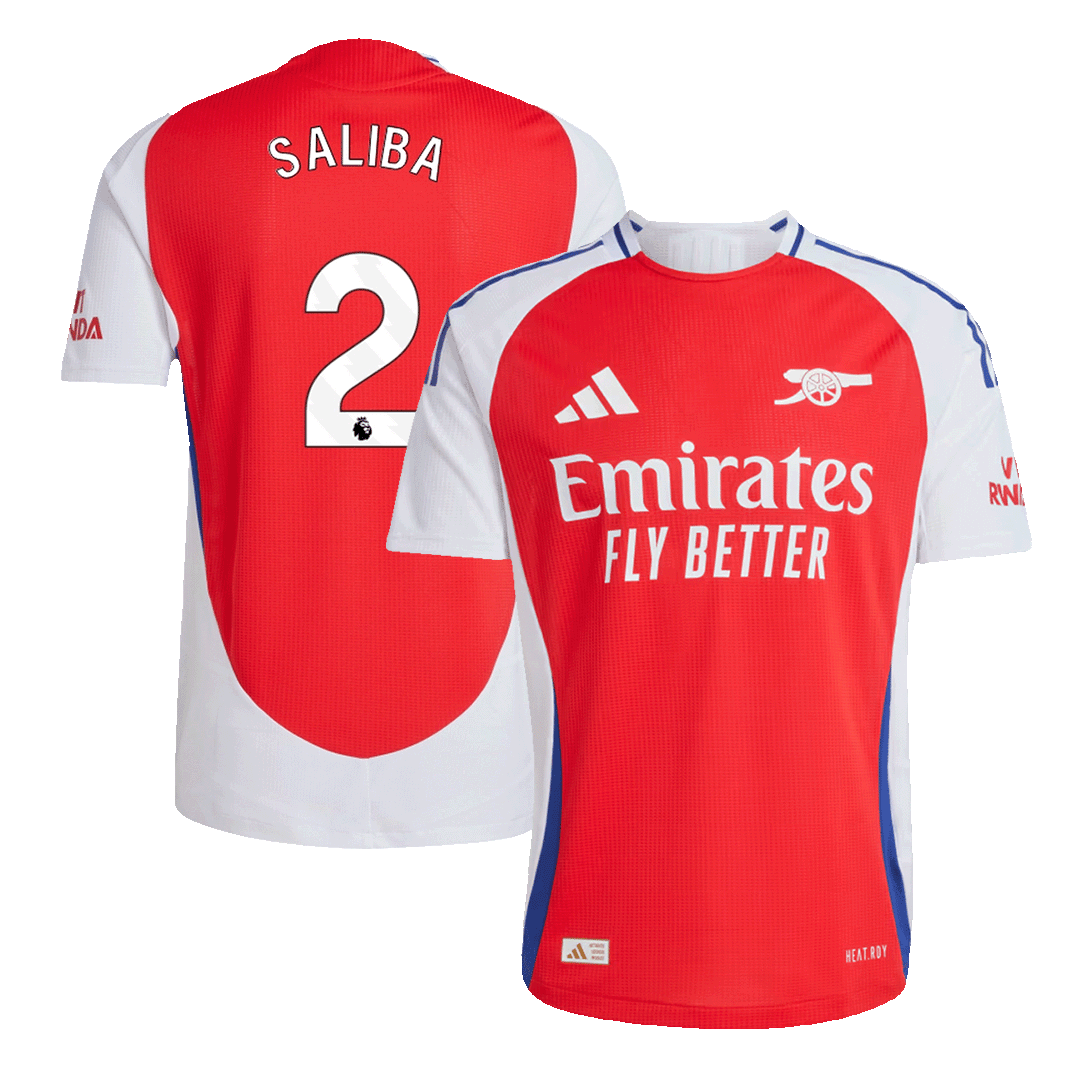 Arsenal SALIBA #2 Home Jersey Authentic 2024/25 - Football Shirt | SmartJerseys | Official Quality