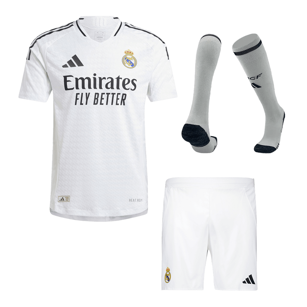 Real Madrid Home Soccer Jersey Kit Authentic 2024/25 (Jersey+Shorts+Socks) - Football Shirt | SmartJerseys | Official Quality
