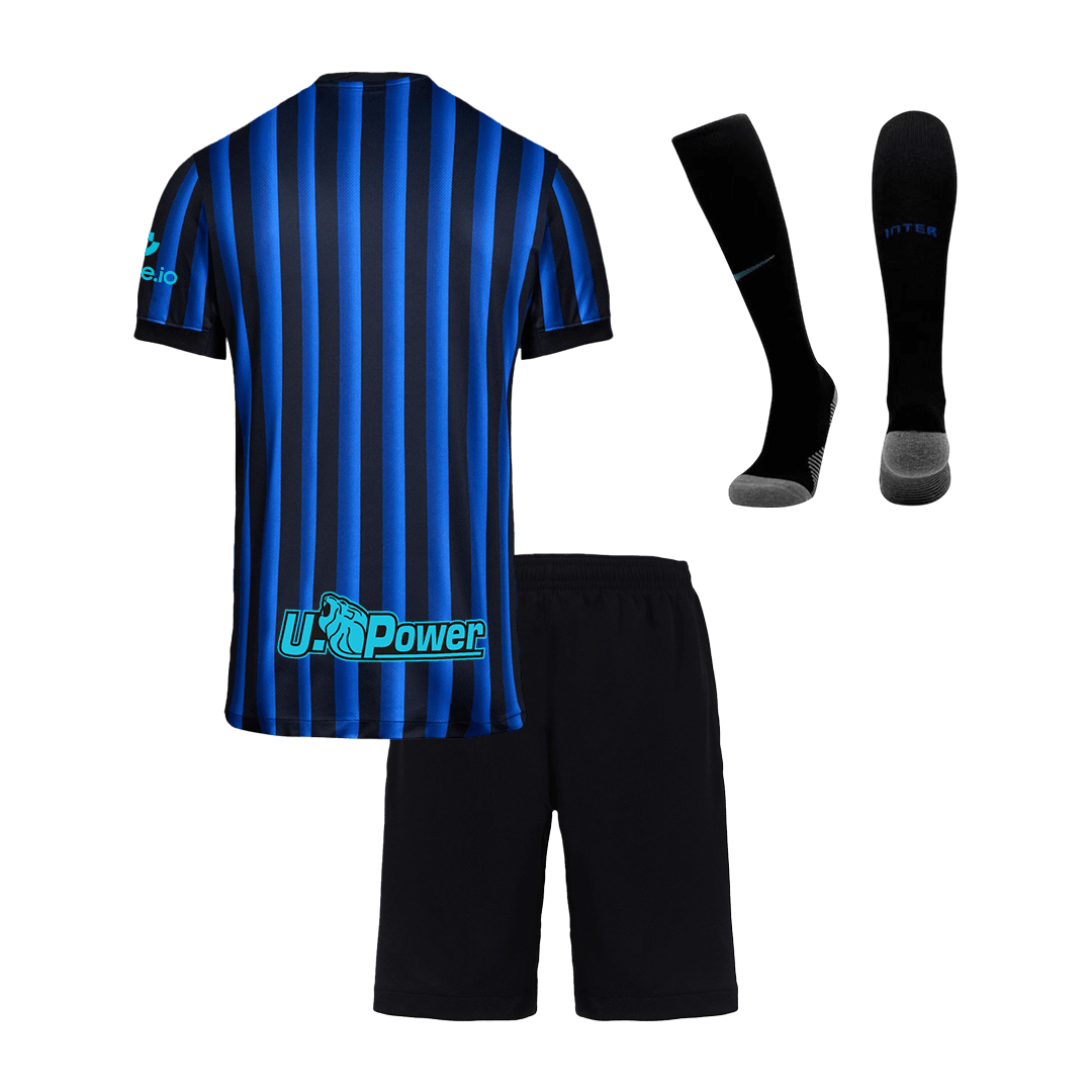 Kit de camiseta de fútbol local del Inter de Milán para niños (camiseta, pantalón corto y calcetines) 2025/26 azul y negro