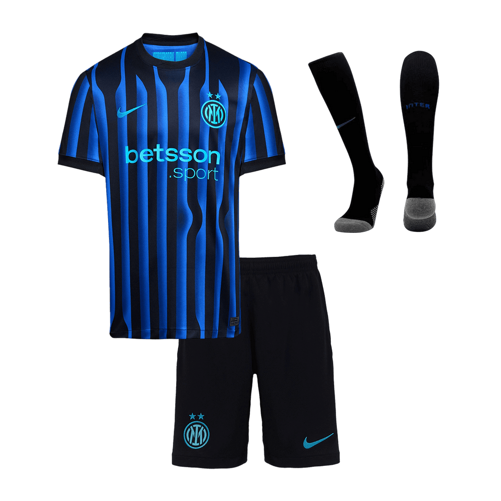 Kid's Inter Milan Home Soccer Jersey Kit(Jersey+Shorts+Socks) 2025/26 Blue&Black - Football Shirt | SmartJerseys | Official Quality