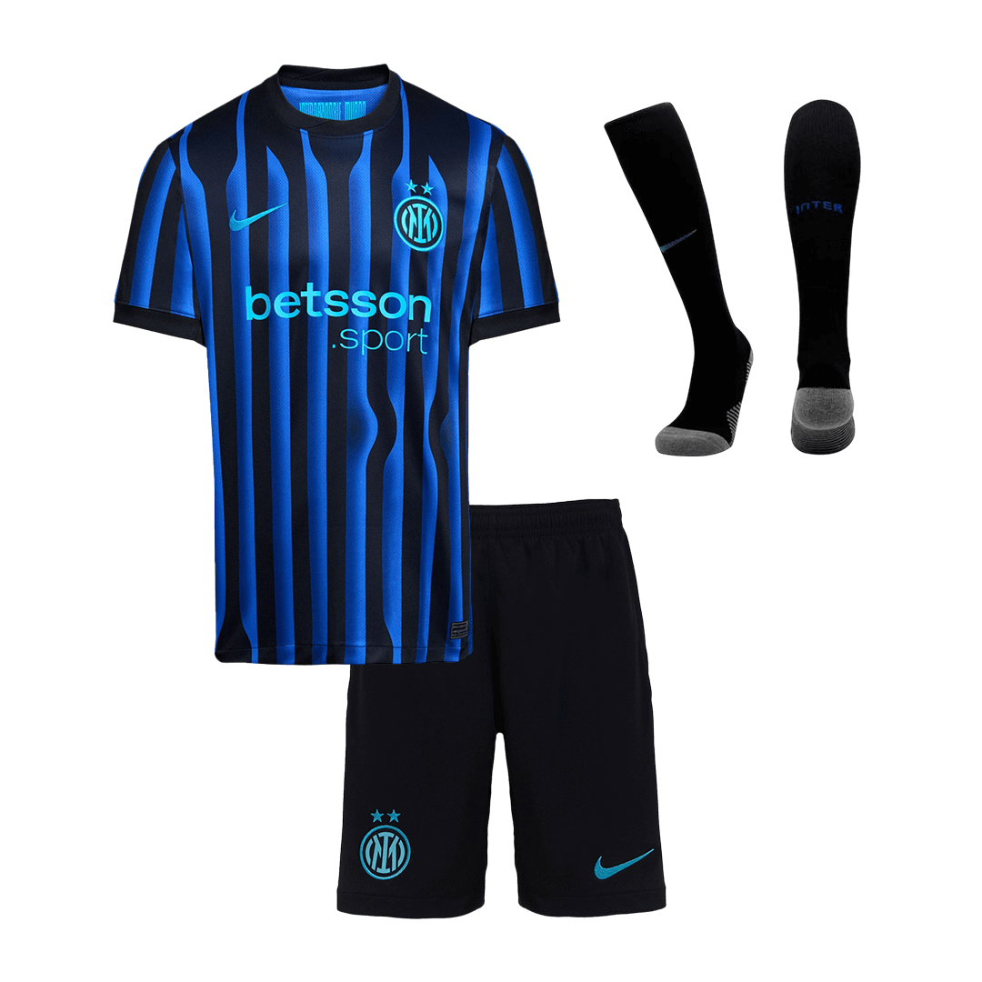 Kid's Inter Milan Home Soccer Jersey Kit(Jersey+Shorts+Socks) 2025/26 Blue&Black - Football Shirt | SmartJerseys | Official Quality