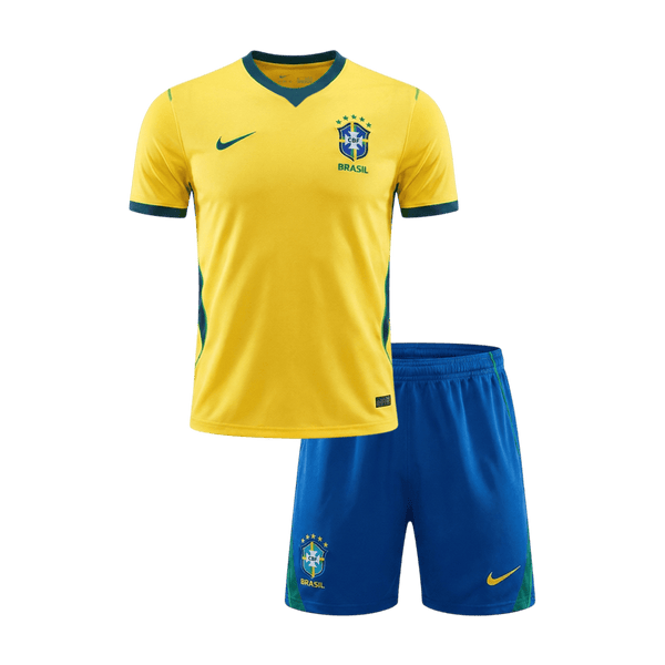 Kid's Brazil Home Soccer Jersey Kit(Jersey+Shorts) World Cup 2026 Yellow