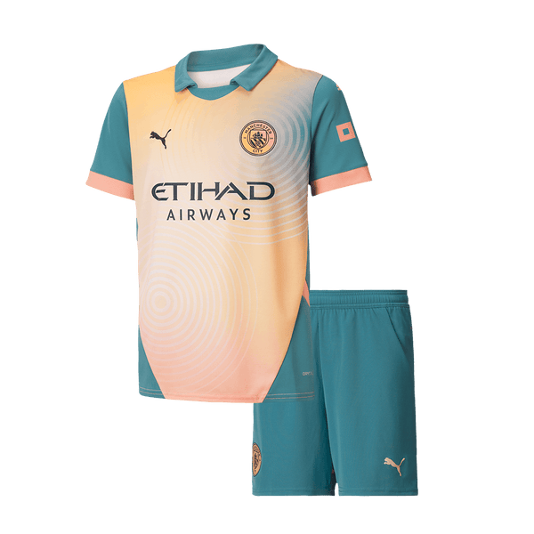 Manchester City Fourth Away Soccer Jersey Kit 2024/25 Kids(Jersey+Shorts)- Definitely City (UCL) - Football Shirt | SmartJerseys | Official Quality