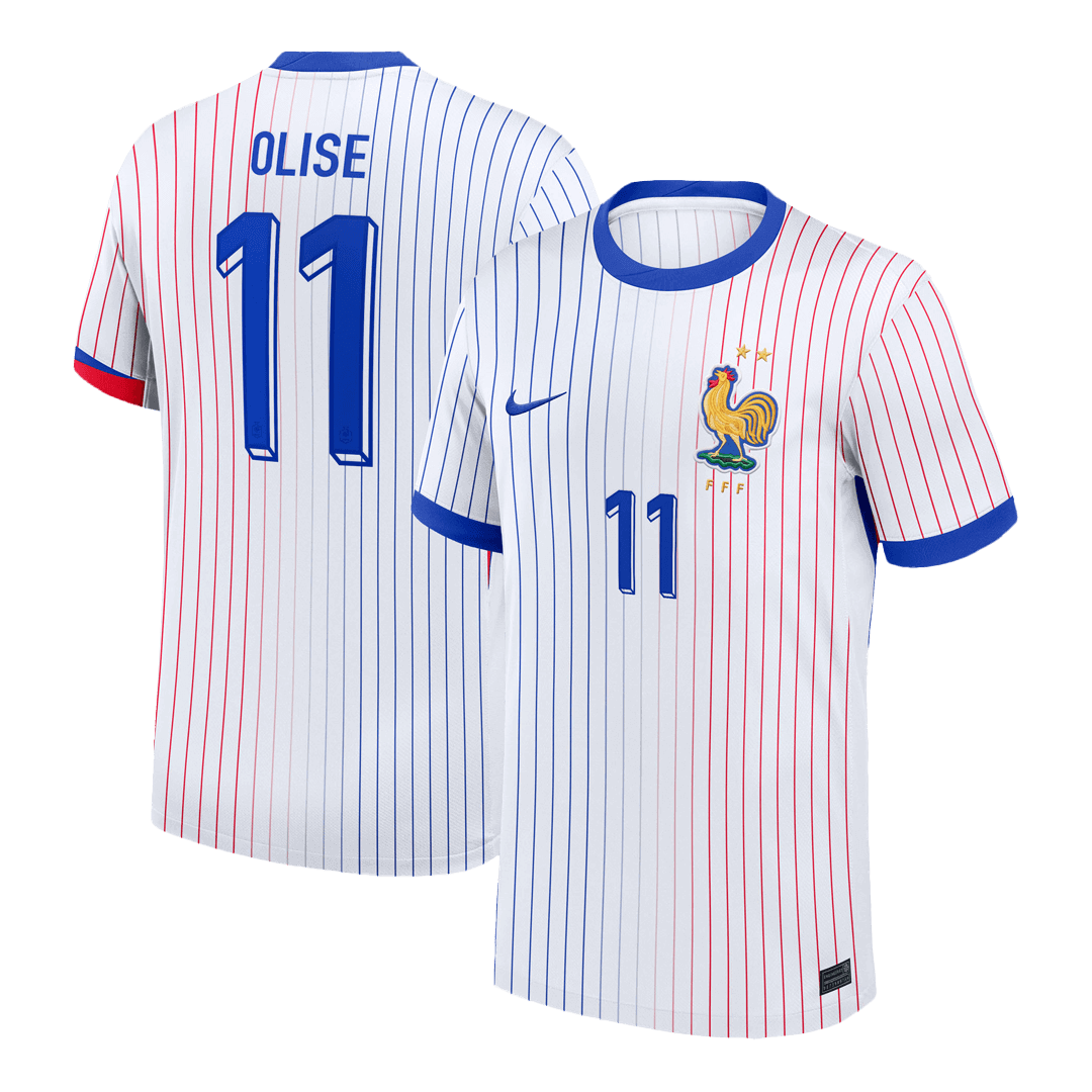 OLISE #11 France Euro Away Soccer Jersey 2024 White - Football Shirt | SmartJerseys | Official Quality
