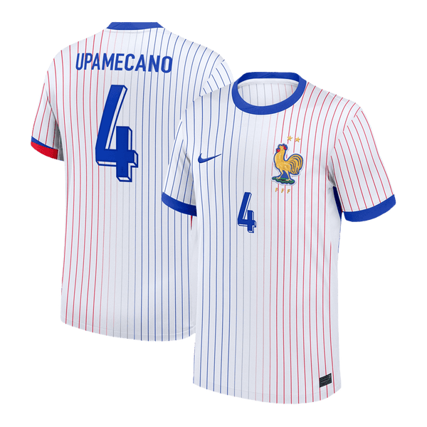 UPAMECANO #4 France Euro Away Soccer Jersey 2024 White - Football Shirt | SmartJerseys | Official Quality